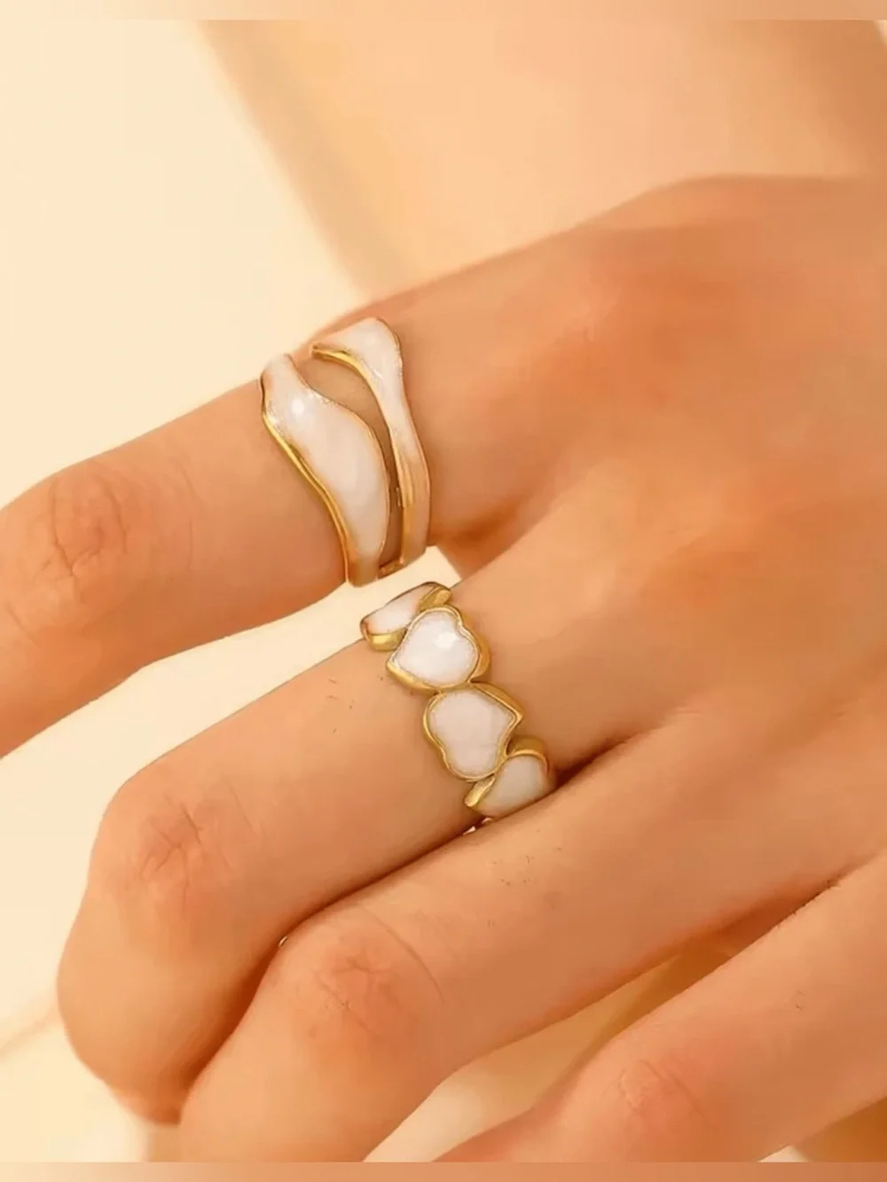 Women Stainless Steel Minimalist Open Ring Set 3pcs
